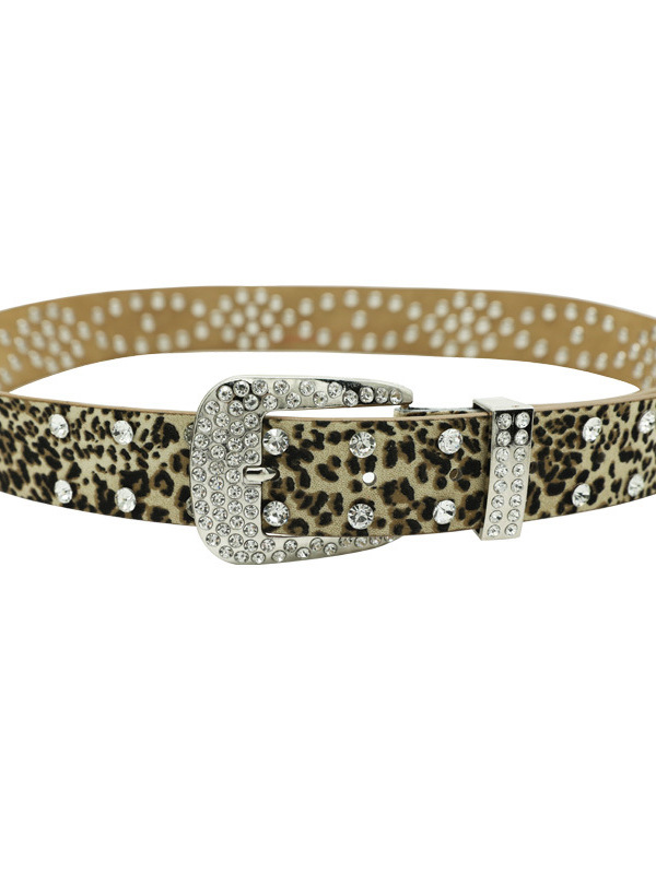 Korean Style Decorative Inlaid Leopard Print Denim Belt - Versatile Summer Accessory for Trendy Looks
