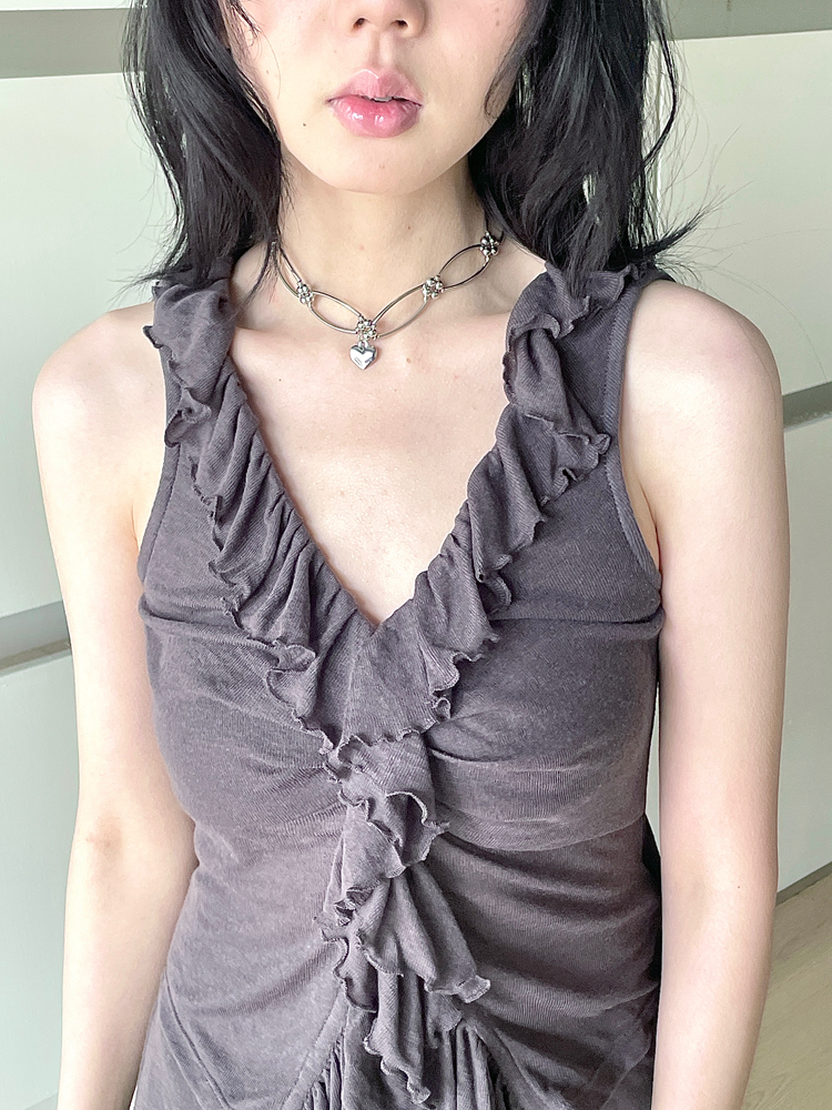Korean Style High-End Minimalist Chain Heart Pendant Necklace - Versatile Gentle Choker for Instagram Aesthetic and Clavicle Styling