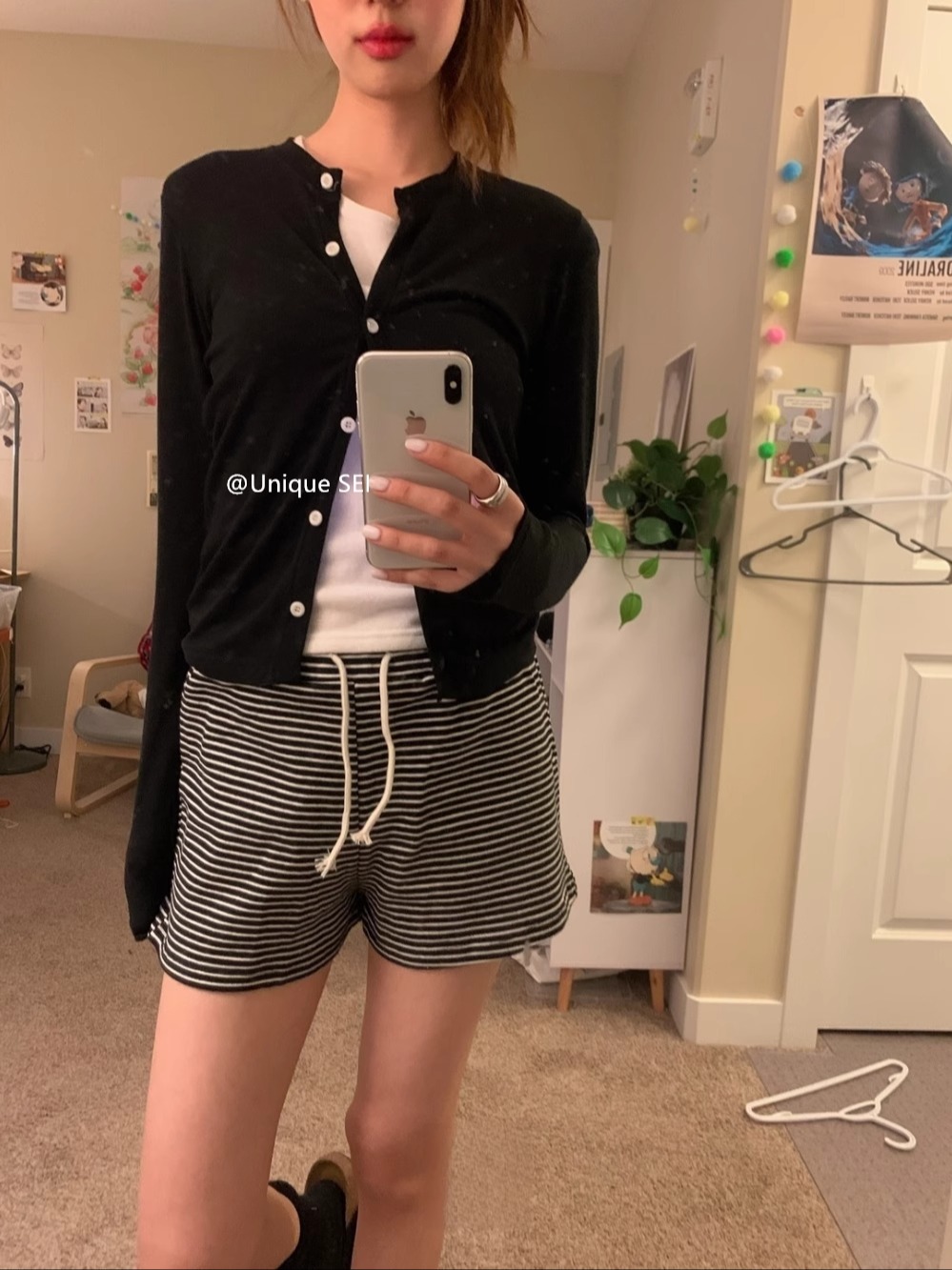 Korean-Style Minimalist Striped Shorts for Women - Comfortable Casual Slim-Fit with Drawstring Elastic Waist - Summer Fashion Essential
