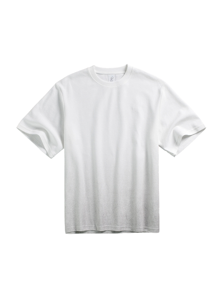 Korean-Style Minimalist Washed Gradient Short Sleeve T-Shirt for Men - Trendy Summer Solid Color Half Sleeve Round Neck Top