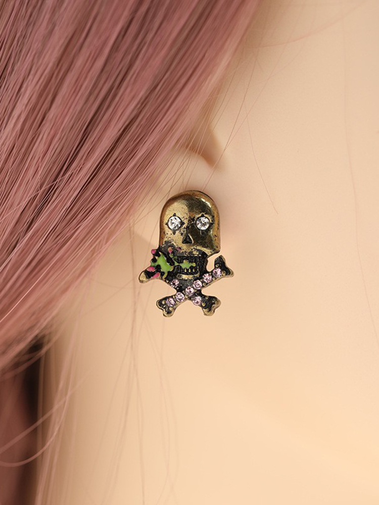 Korean Style Silver Skull Earrings for Women - Trendy and Cool Statement Accessories