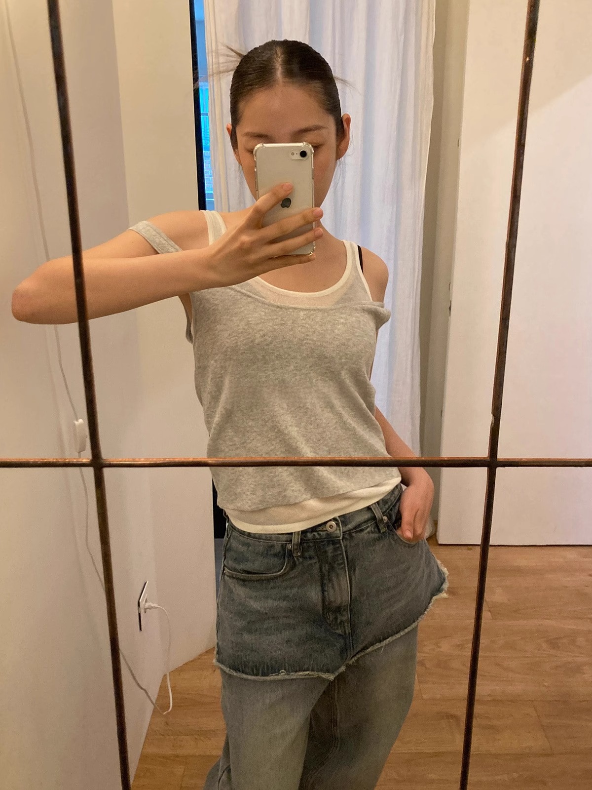 Korean Style Summer Layered Color-Block Double-Shoulder Strap Casual Vest Top - Unique Minimalist Two-Piece Design