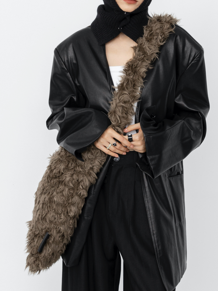Large Size Curly Fur Bag for Girls - Trendy Messiah Wandering Wind Design, Perfect for Y2K and 90s Fashion Lovers