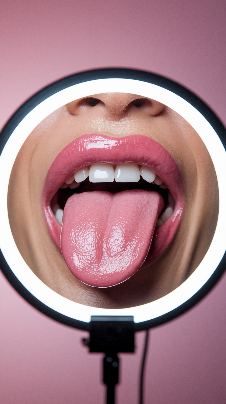 lips with tongue out outfit idea