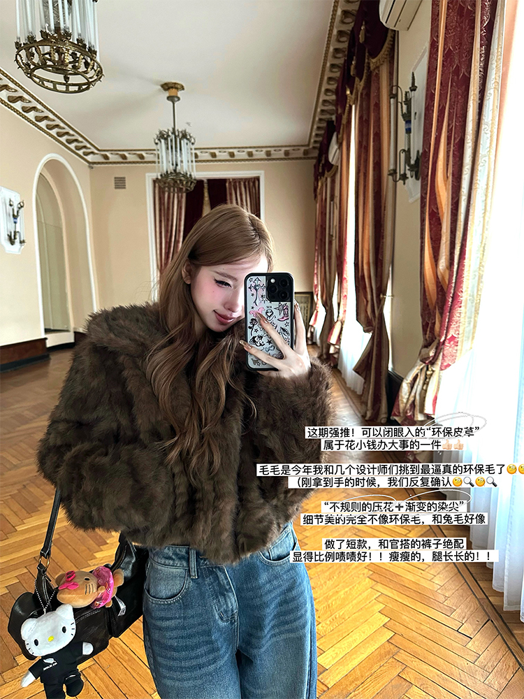 Luxury Little Girls' Faux Fur Short Coat - High-Quality Cotton-Padded Plush Winter Outerwear for Stylish Kids