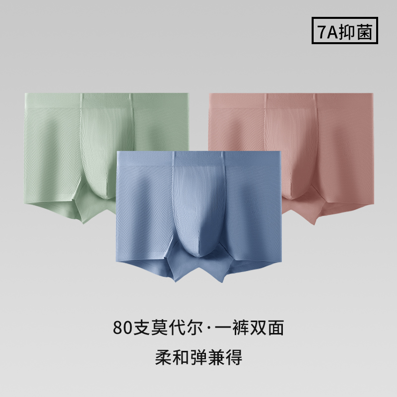Men's 80s Ribbed Modal Boxer Shorts - High-Quality Antibacterial Double-Sided Mid-Waist Underwear for Summer 2025