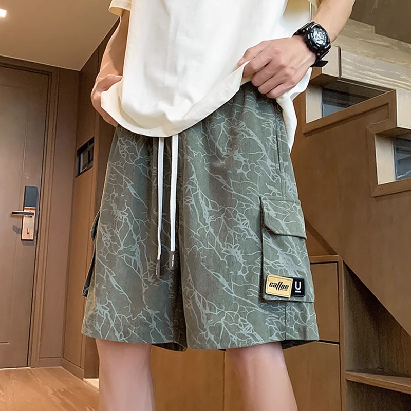 Men's Camouflage Sports Shorts - American Style Quick-Dry Straight-Leg Pants for Summer, Cool High School Casual Wear