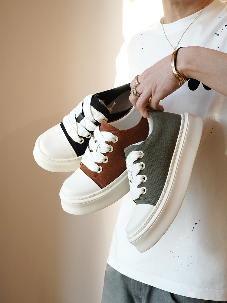 Men's Lightweight Lace-Up Canvas Shoes - Versatile Casual Footwear for Spring/Summer 2025 - College Style Soft Sole