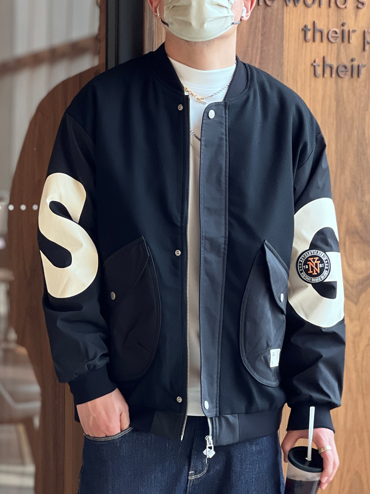 Men's Patchwork Cotton Jacket - Trendy Heavy-Duty Baseball Collar Streetwear for Spring and Autumn, American Casual Design