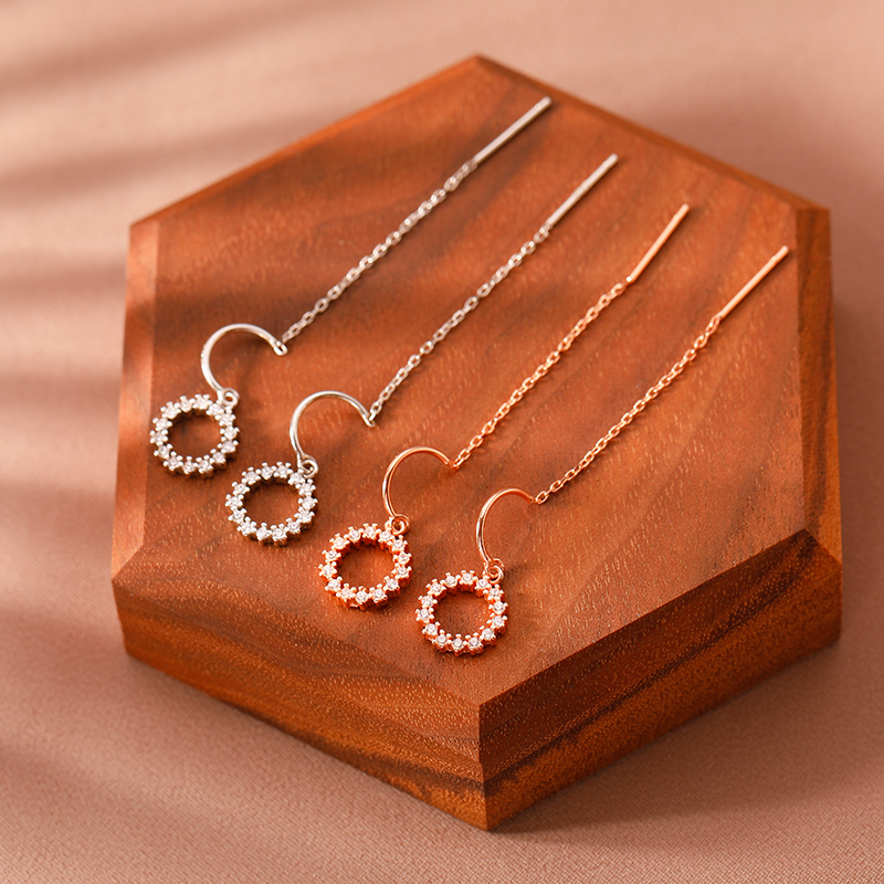 Mid-Length Circle Tassel Earrings for Women - Unique Parisian Style Statement Jewelry