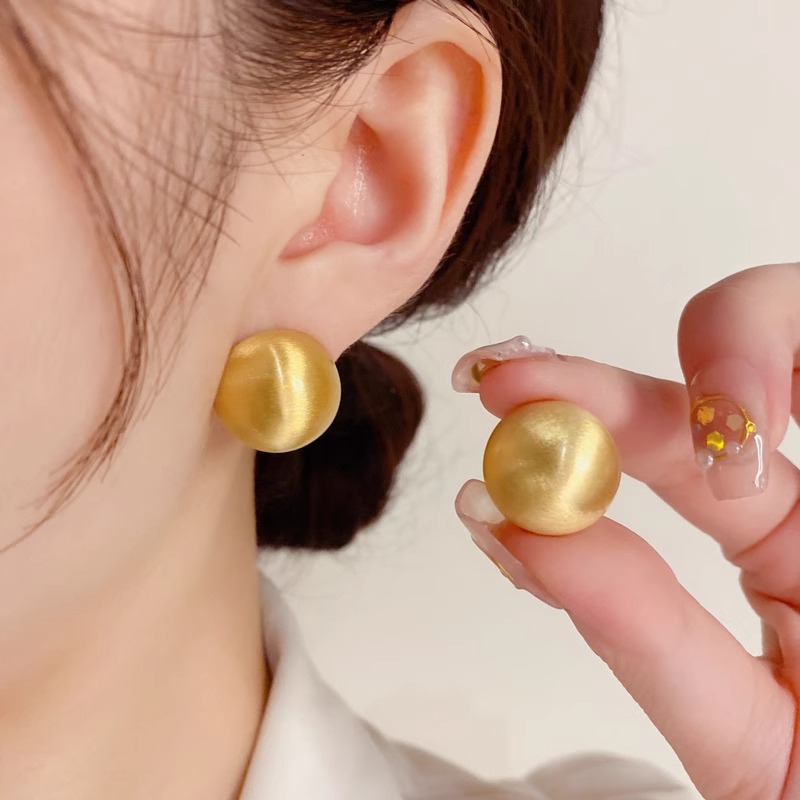 Minimalist Brushed Round Earrings - Chic Parisian Style Jewelry for Effortless Elegance