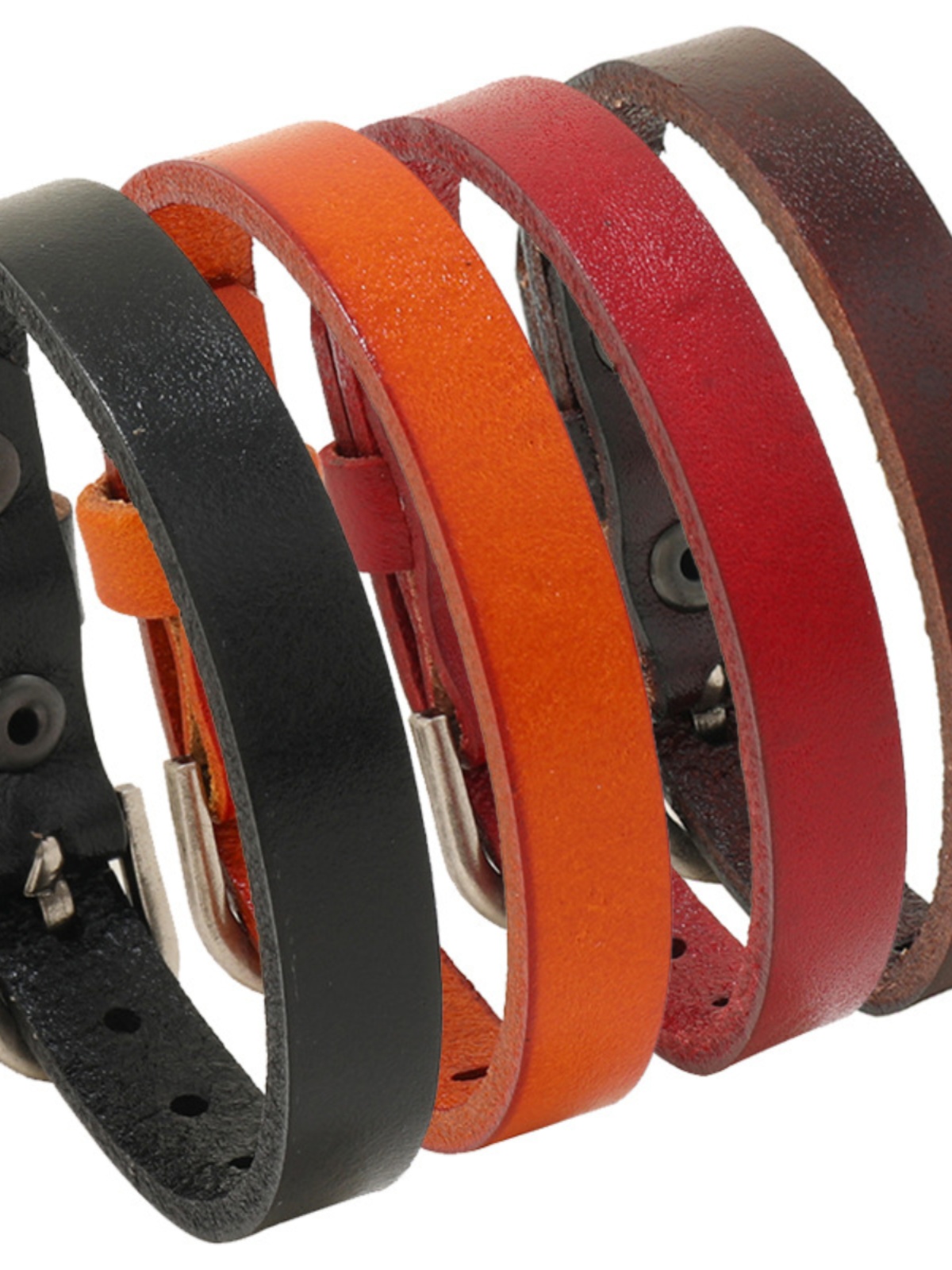 Minimalist Retro Multicolor Adjustable Leather Bracelet - Trendy Fashion Jewelry Bangle for 90s and Y2K Style