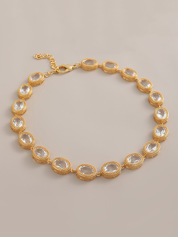 Minimalist Shiny Glass Necklace - Versatile Trendy Women's Accessory for Everyday and Special Occasions