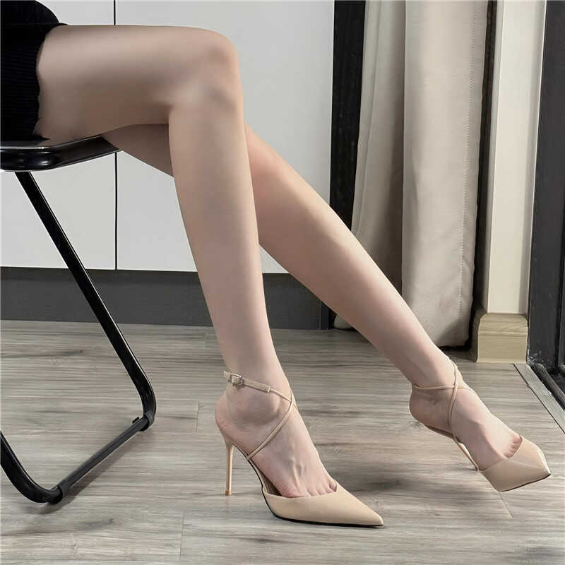 Nude High Heels for Women - 2025 Summer Cross-Strap Stiletto Sandals, Pointed Sexy Goddess Shoes, Trendy Summer Footwear