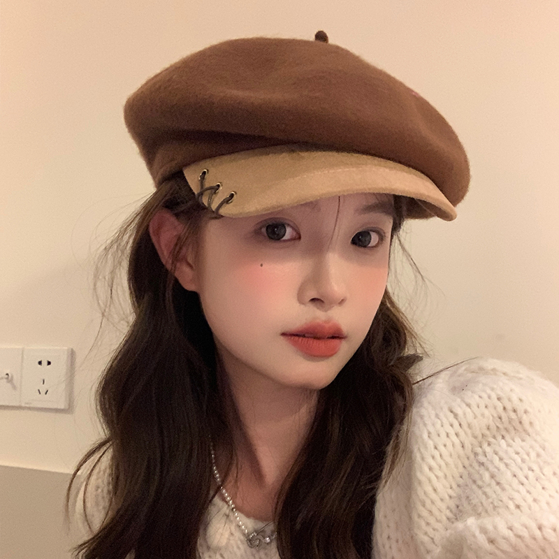 Octagonal Woolen Duckbill Beret Hat for Women - Brimmed Painter's Style, New 2025 Fashion, Trendy and Chic Accessory