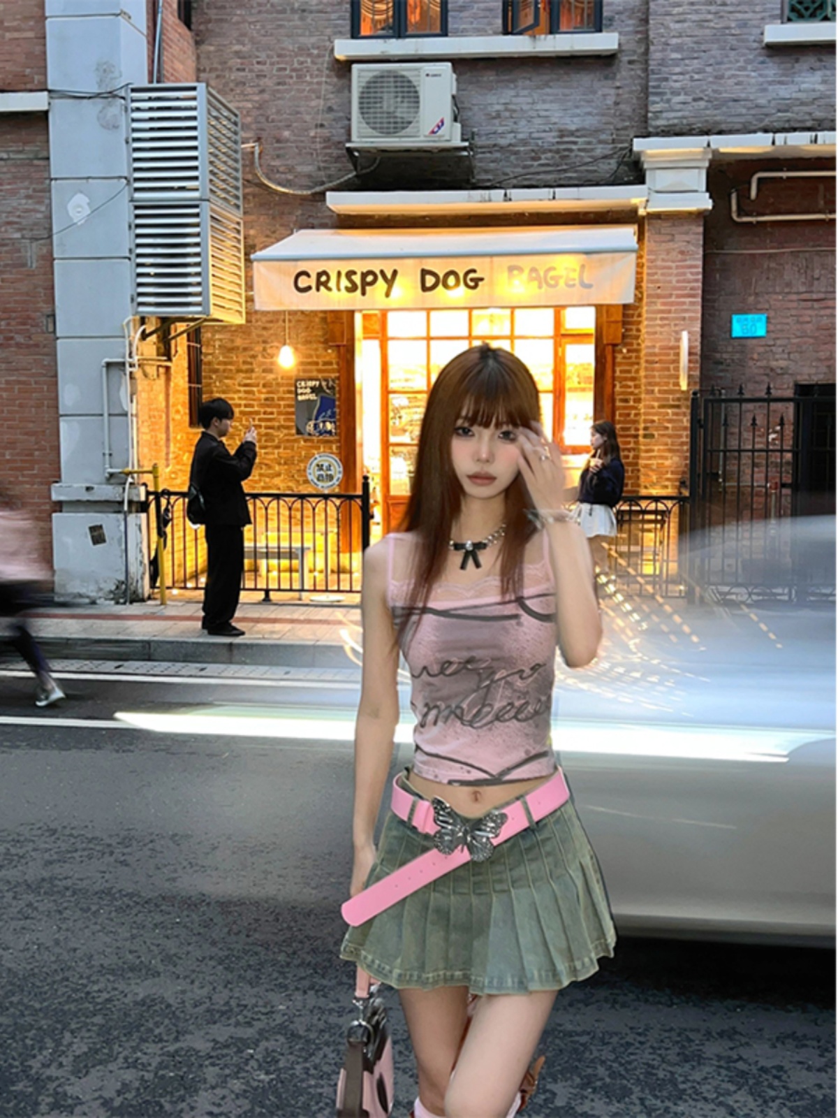 Pink Lace Trim Backless Camisole - Women's Summer Sleeveless Top for a Sweet and Spicy Look