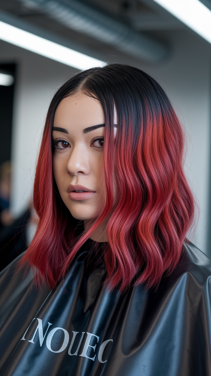 red hair on black hair outfit idea