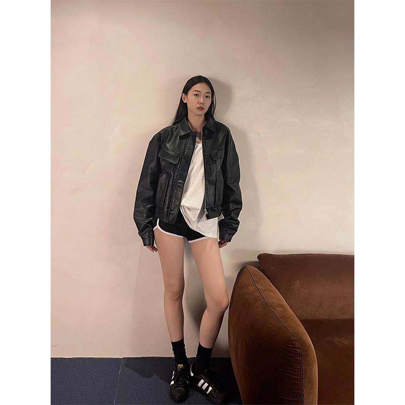 Retro American Motorcycle PU Leather Jacket - Eccentric Slim-Fit Short Coat for Autumn Style