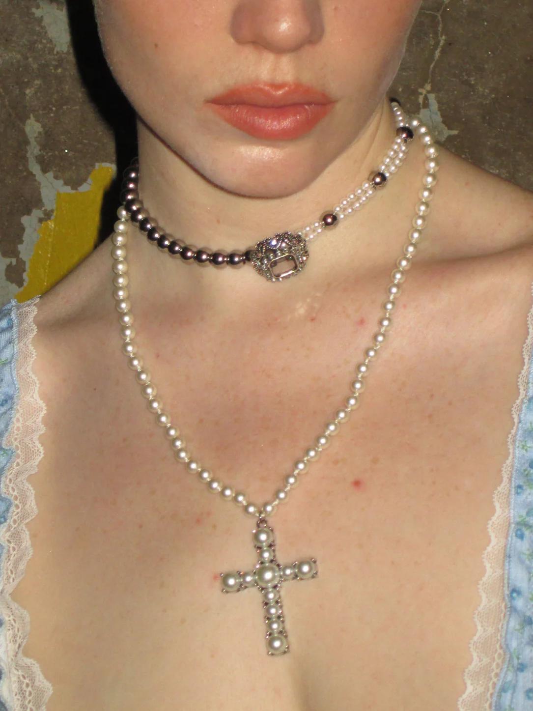 Retro Pearl Texture Necklace for Women - Elegant Minimalist Clavicle Chain, High-End Versatile Design