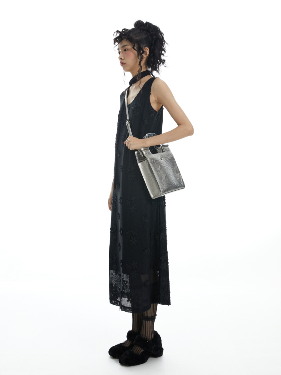 Retro Pleated Cowhide Handheld Crossbody Square Bag - Small Killer Bag in Y2K Style
