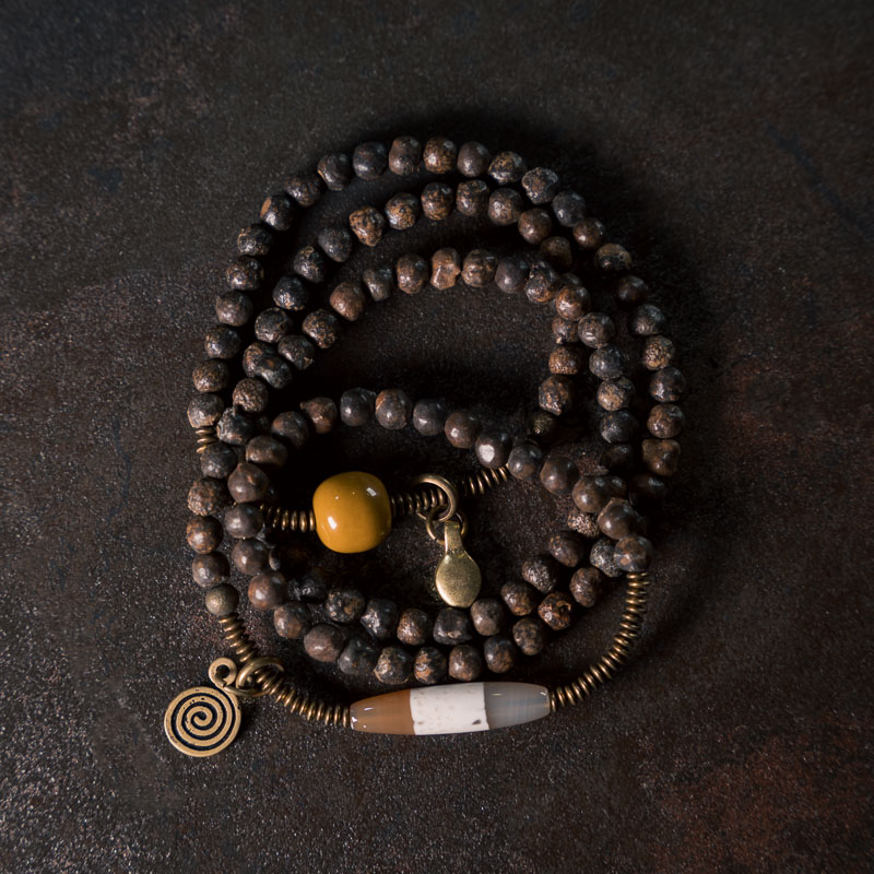 Retro Shalido Circle Bracelet for Men and Women - Trendy Artistic Bead Design in National Style, Versatile Fashion Accessory