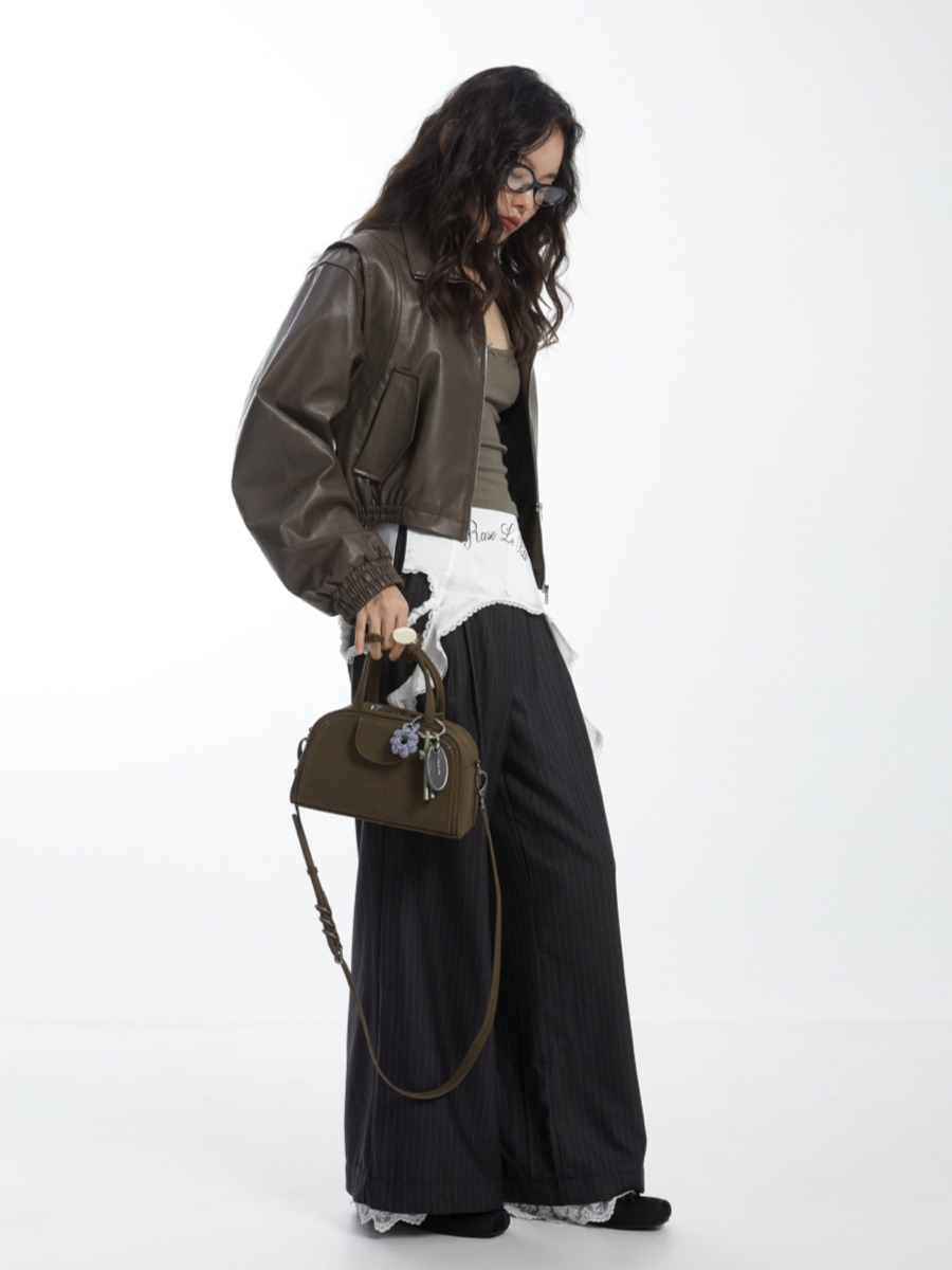 Retro Thick Cut Bowling Crossbody Bag - Takahashi-Inspired Pillow Design, Vintage Style for Y2K Fashion Lovers