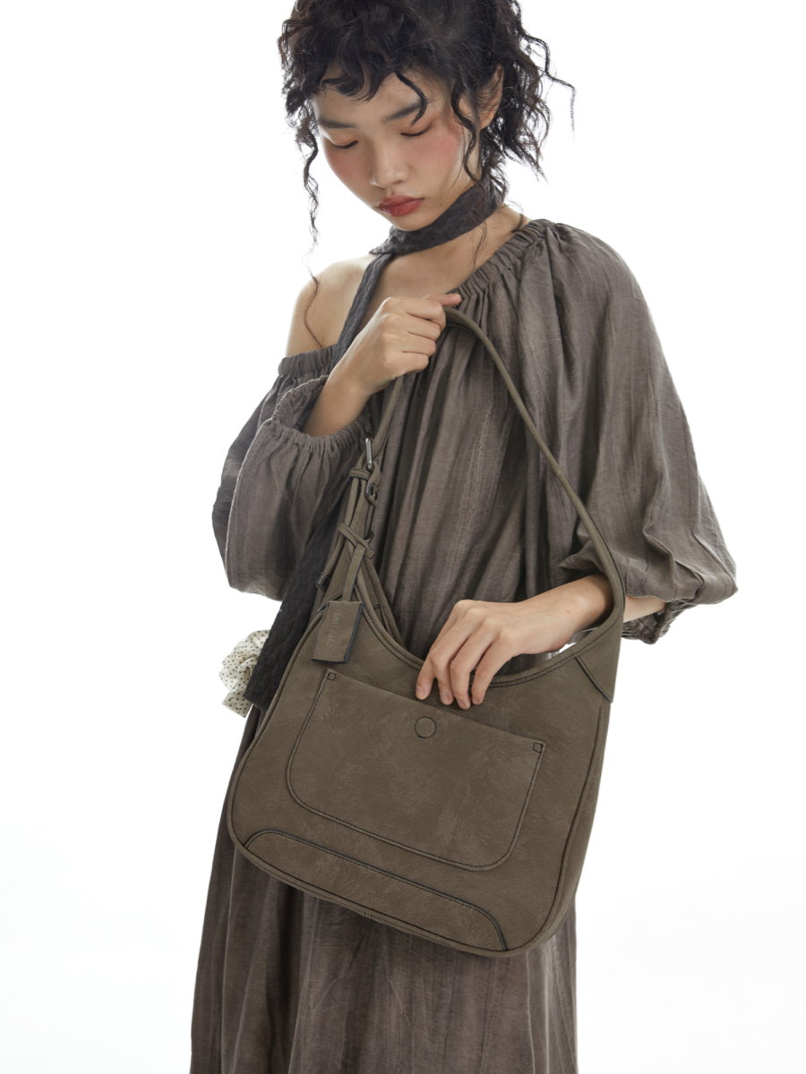 Rock Sand Latte Gradient Tote Shoulder Crossbody Bag - Stylish Versatile Design for Everyday Use