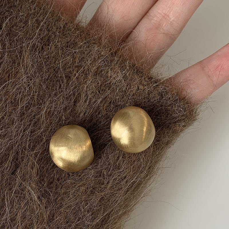 S925 Silver Needle Brushed Earrings for Women, Elegant Minimalist Unique Design, Chic Ear Accessories for Everyday Wear