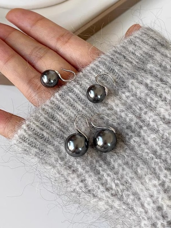 S925 Silver Needle Pearl Earrings for Women - French Style Hook, Autumn/Winter Fashion, Elegant Accessories