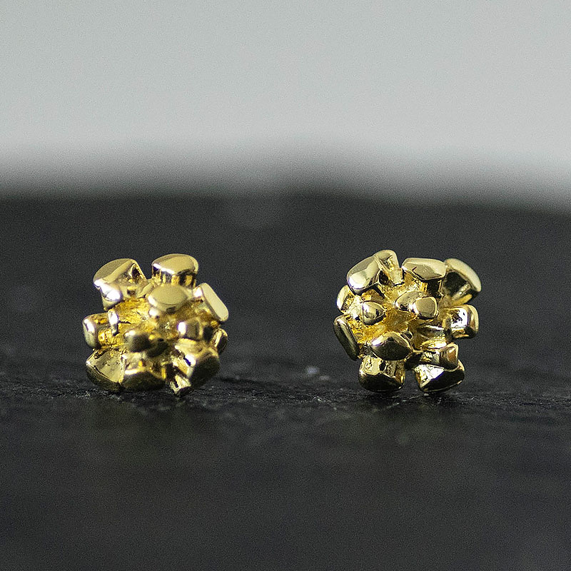 S925 Silver Starry Sky Irregular Lava Texture Ear Studs - Simple Light Luxury Chinese Style Jewelry