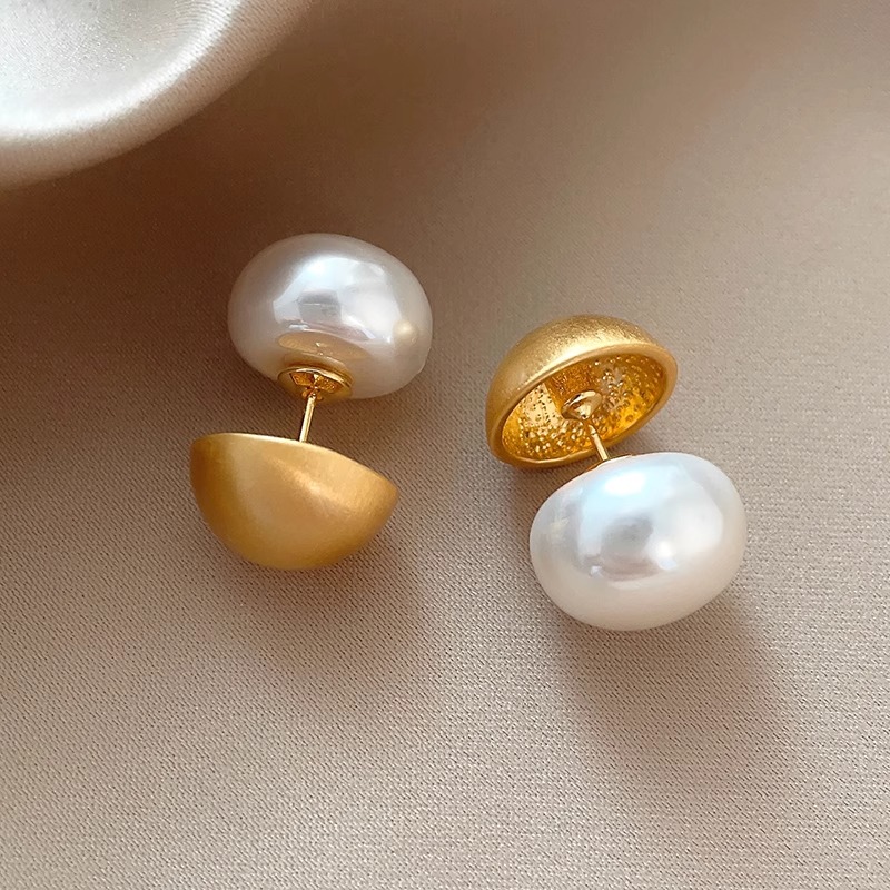 Shijia Pearl Earrings - Niche Design Stud Earrings for Women, Elegant Fashion Jewelry, Perfect for Special Occasions