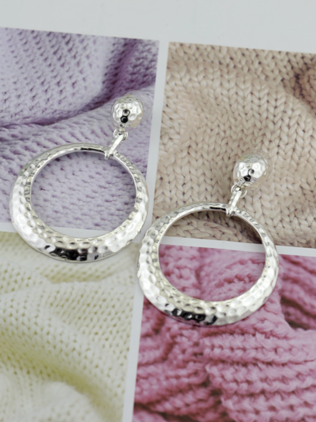 Silver Concave Leopard Print Large Round Hollow Earrings - Korean Style Accessories for Trendy Fashion Lovers