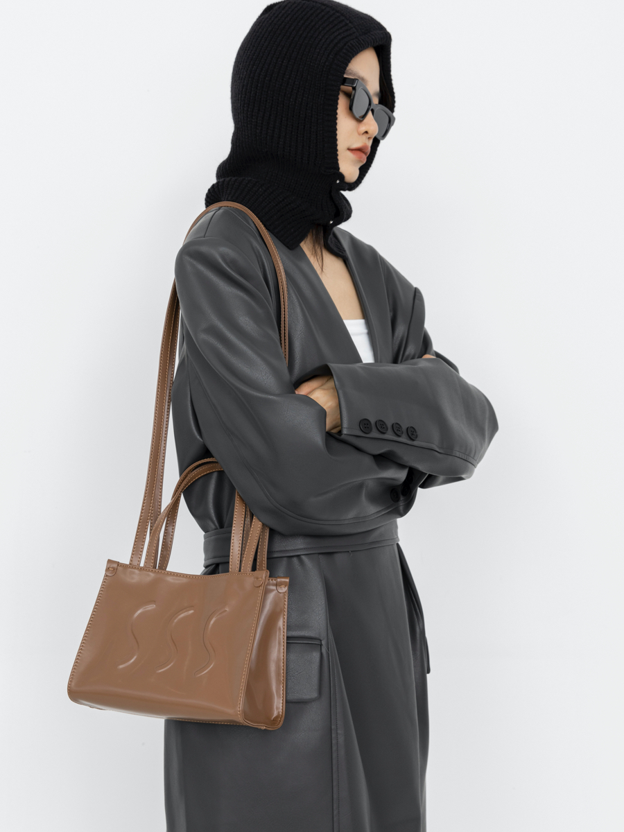 Small Cowhide Shopping Bag - Handheld Shoulder Crossbody Bag in 3 Colors - Chic and Versatile Everyday Style