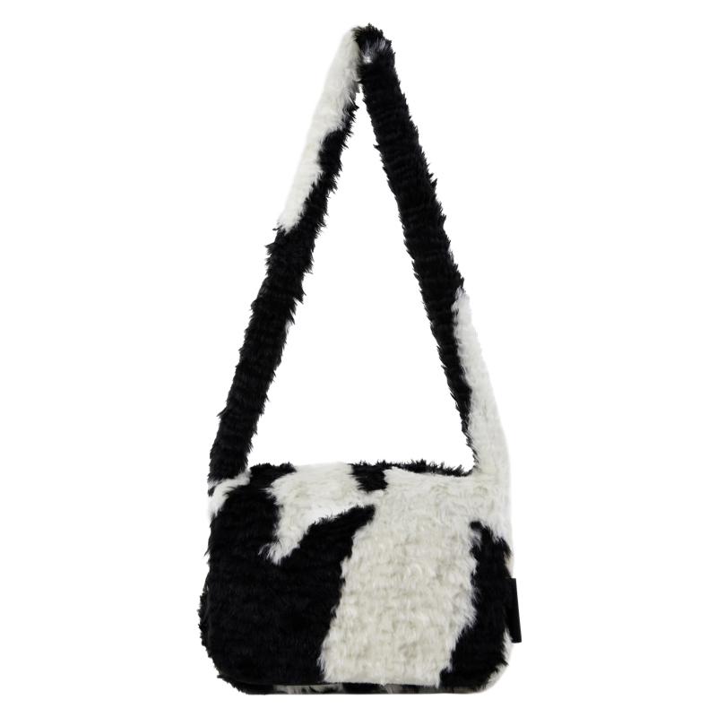 Soft and Fluffy Cow Hair Crossbody Bag for Autumn and Winter â€“ Stylish Flap Design, Trendy Cowcowboy Aesthetic