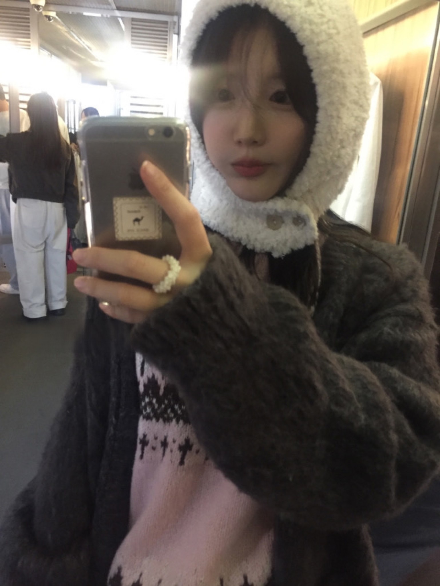 Soft and Fluffy Snowflake Buckle Balaclava Hat - Versatile Retro Knitted Beanie in Unique Korean Style Fashion