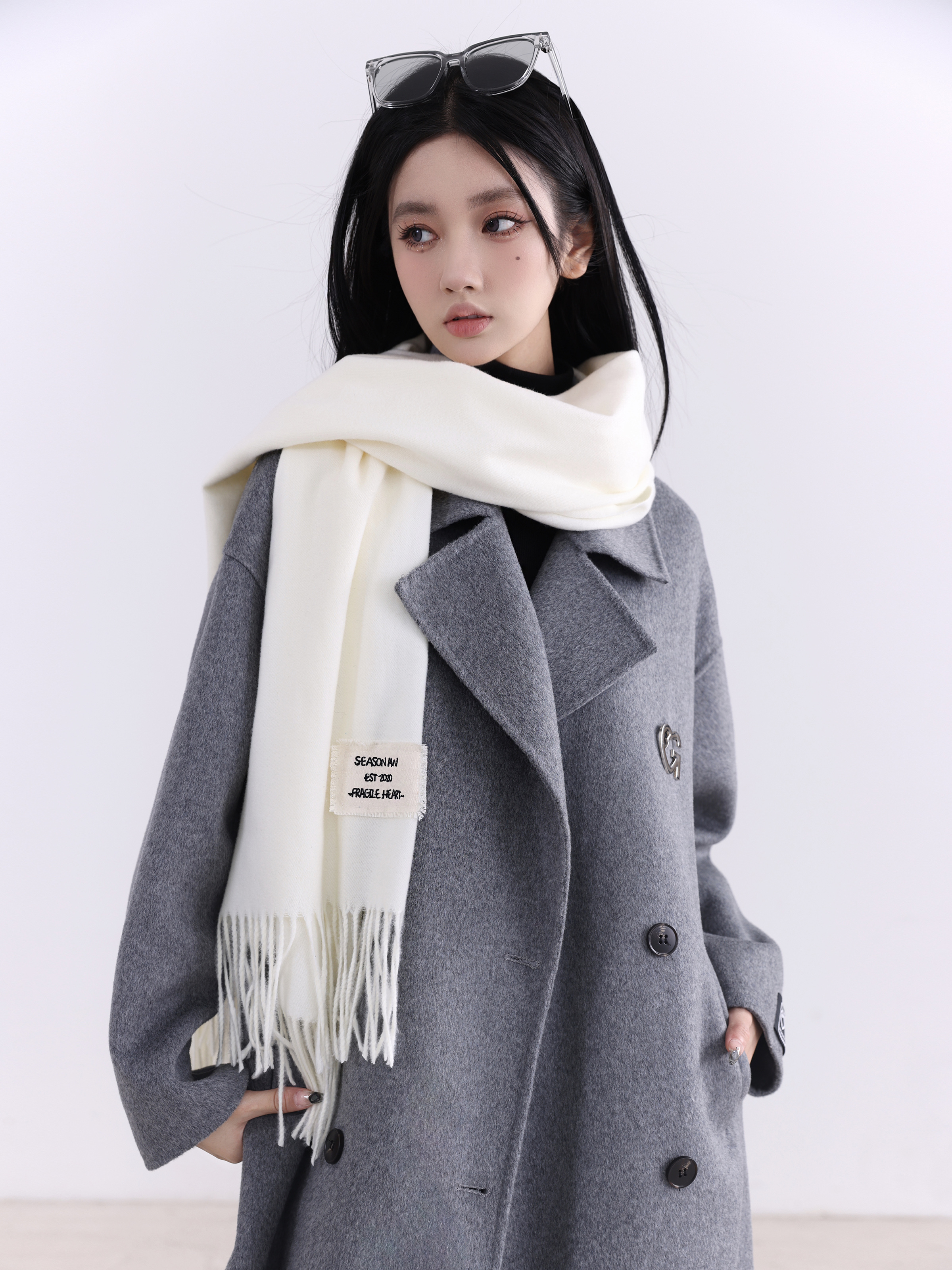 Soft Creamy Cashmere-like Scarf Shawl - Versatile Boyfriend-style Warm Scarf for Cozy Layering - Trendy Wardrobe Essential