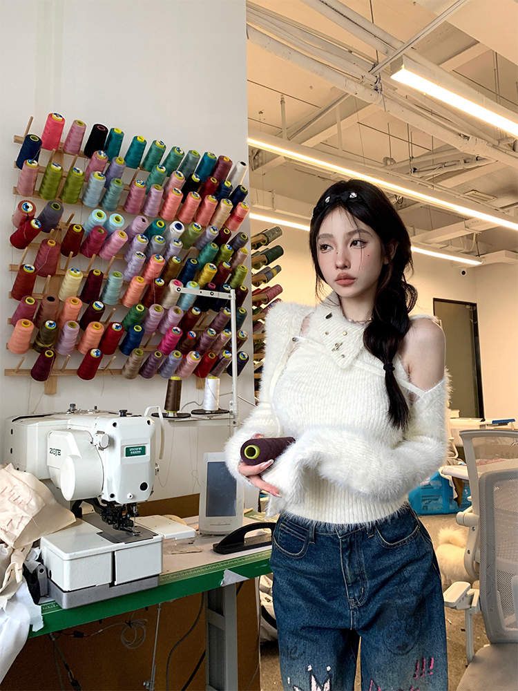 Soft Girl Design Knit Vest Set - Women's Sleeveless Cardigan Two-Piece Set for 90s Style Casual Fashion