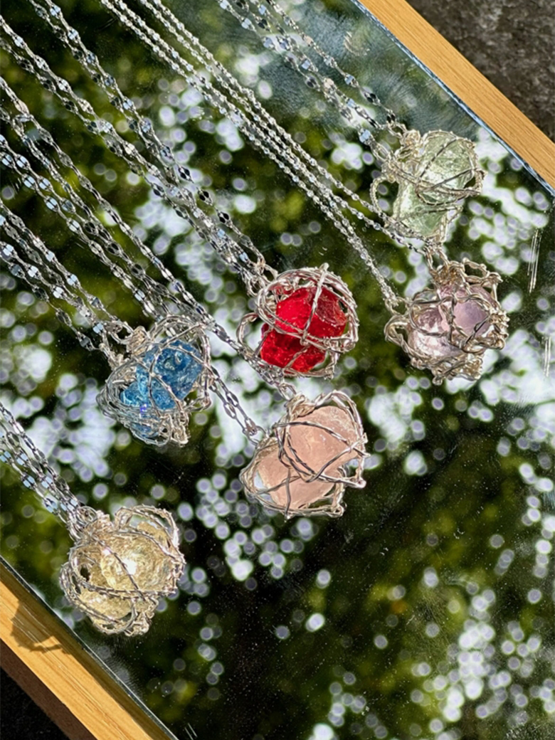Soul Collision Crystal Necklace - Minimalist High-End Jewelry, Versatile Design, Perfect Gift for Students, INS Style