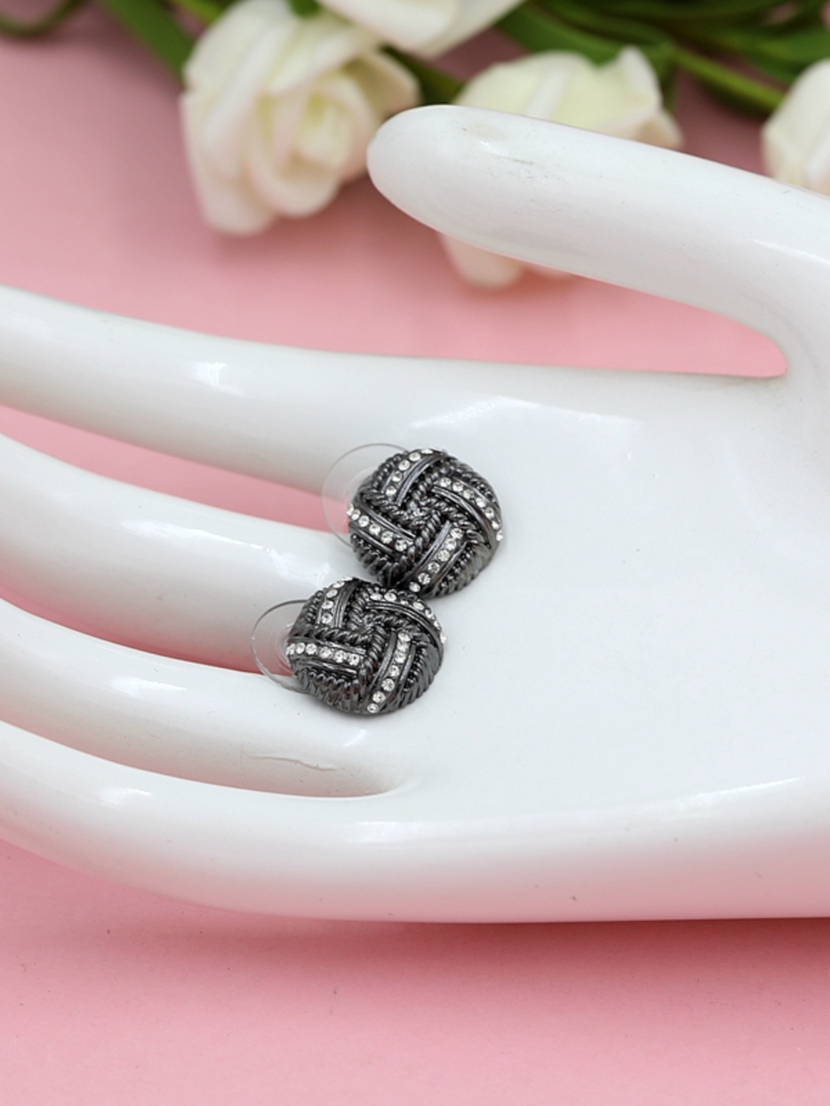 Sparkling Gemstone Stud Earrings for Women, Elegant Hypoallergenic Office Lady Jewelry, Versatile Korean Style Accessories