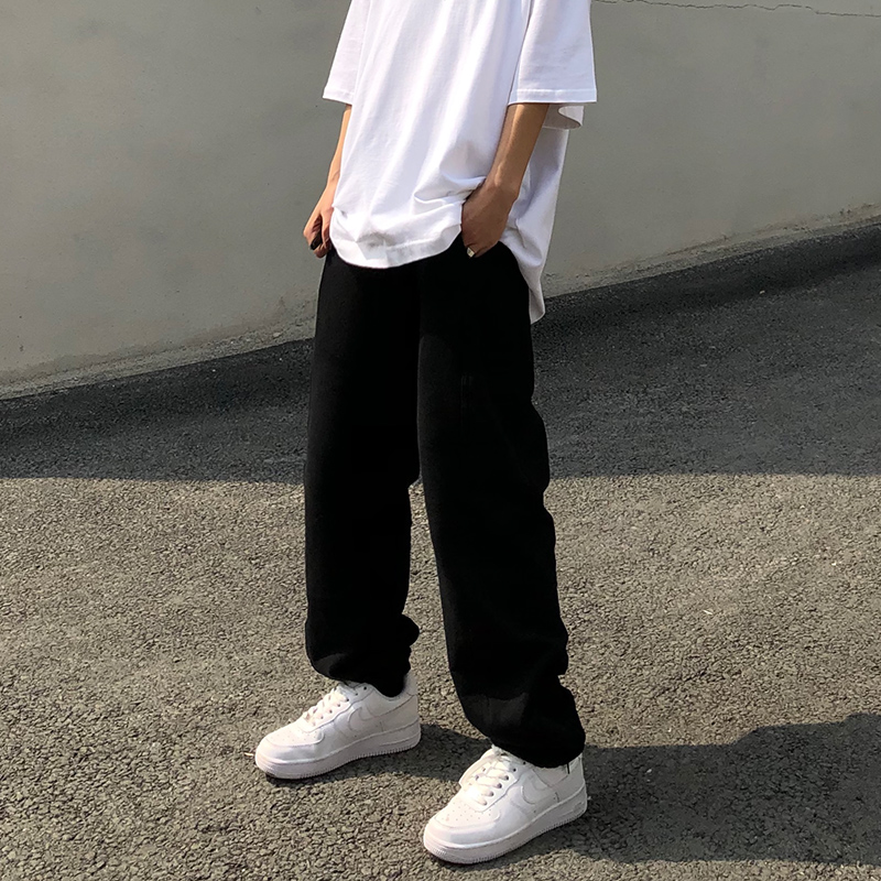 Spring/Summer High Street Post-Wind Zipper Design Tapered Loose Pants for Men & Women - Casual Sports Style