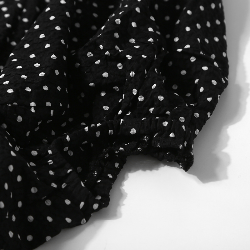 Square Neck Slimming Tie-Dot Casual Dress for Women - 2025 Summer Fashion, European Style, Age-Reducing, Trendy Look