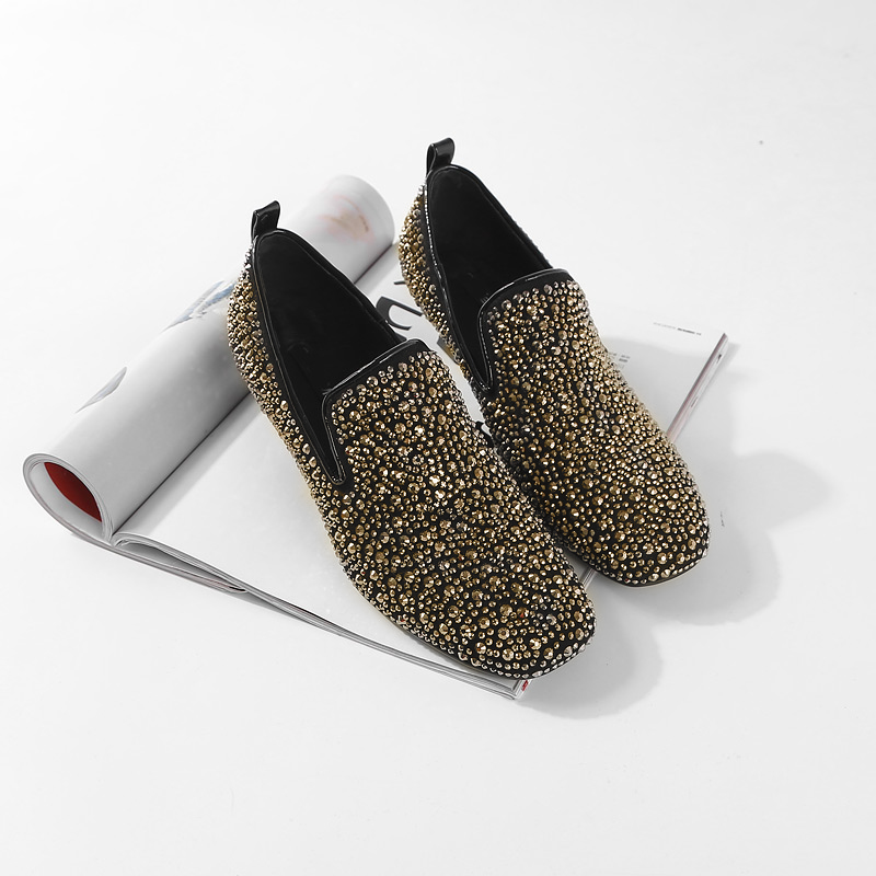Stylish Low Heel Women's Single Shoes with Bright Diamond Detail - Trendy Spring Autumn Fashion - European Inspired Design