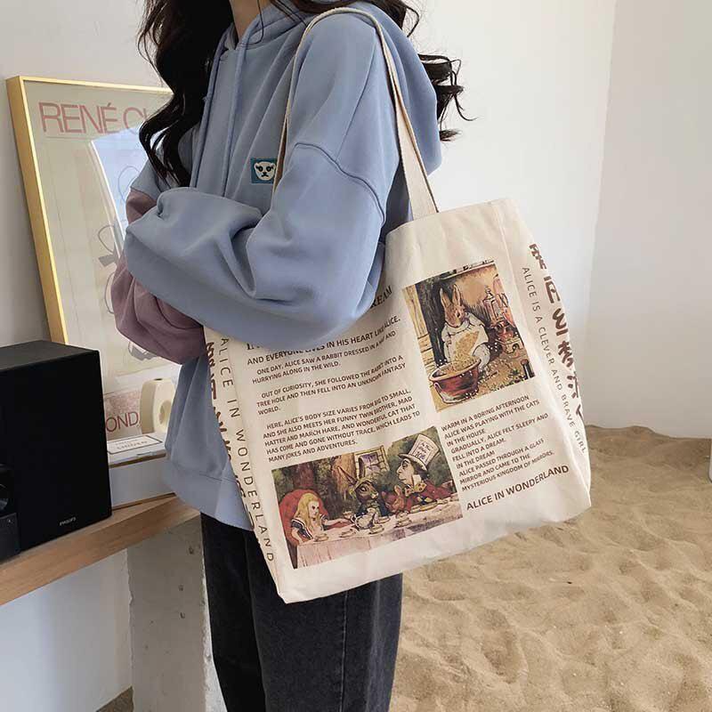 Stylish Work Outfits, Outfit Summer Ideas Alice in Wonderland Cloth Bag