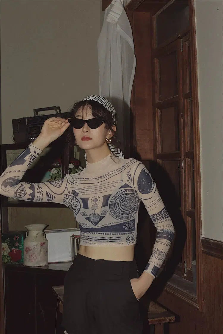Stylish Work Outfits, Outfit Summer Ideas Ancient Egyptian Mystique Symbol Crop Top