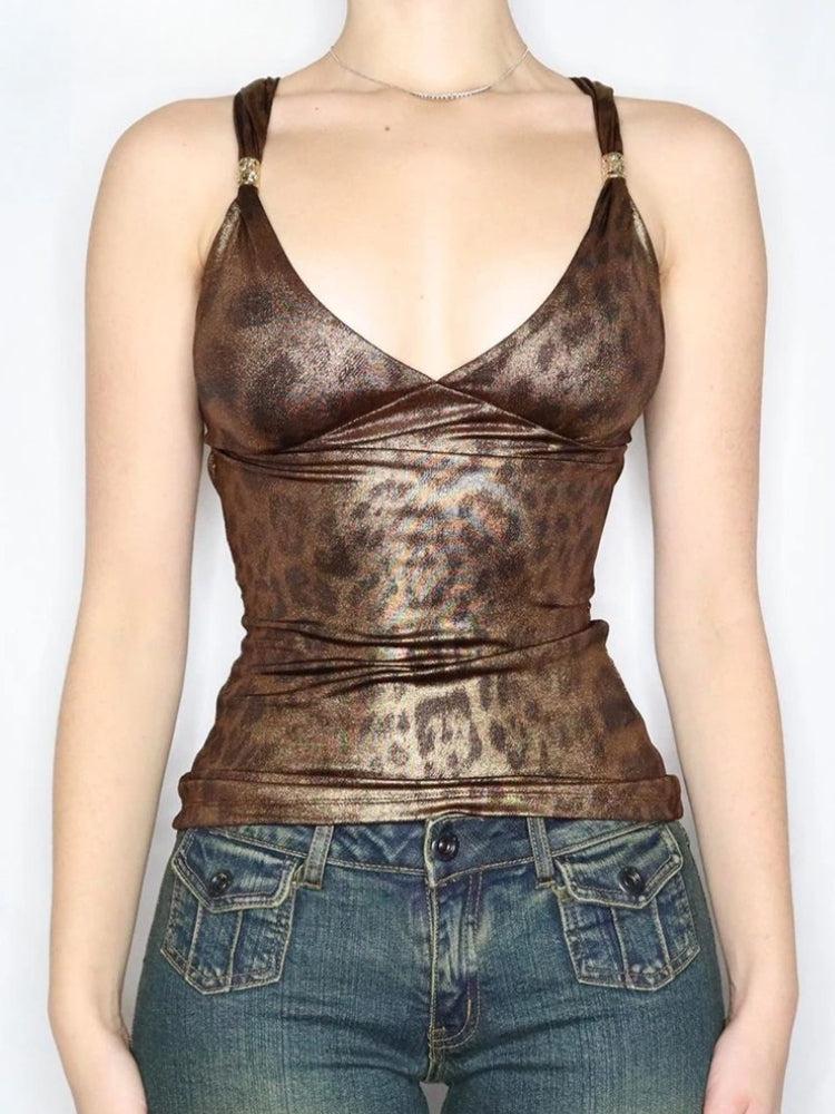 Stylish Work Outfits, Outfit Summer Ideas Baddie Leopard Backless Top