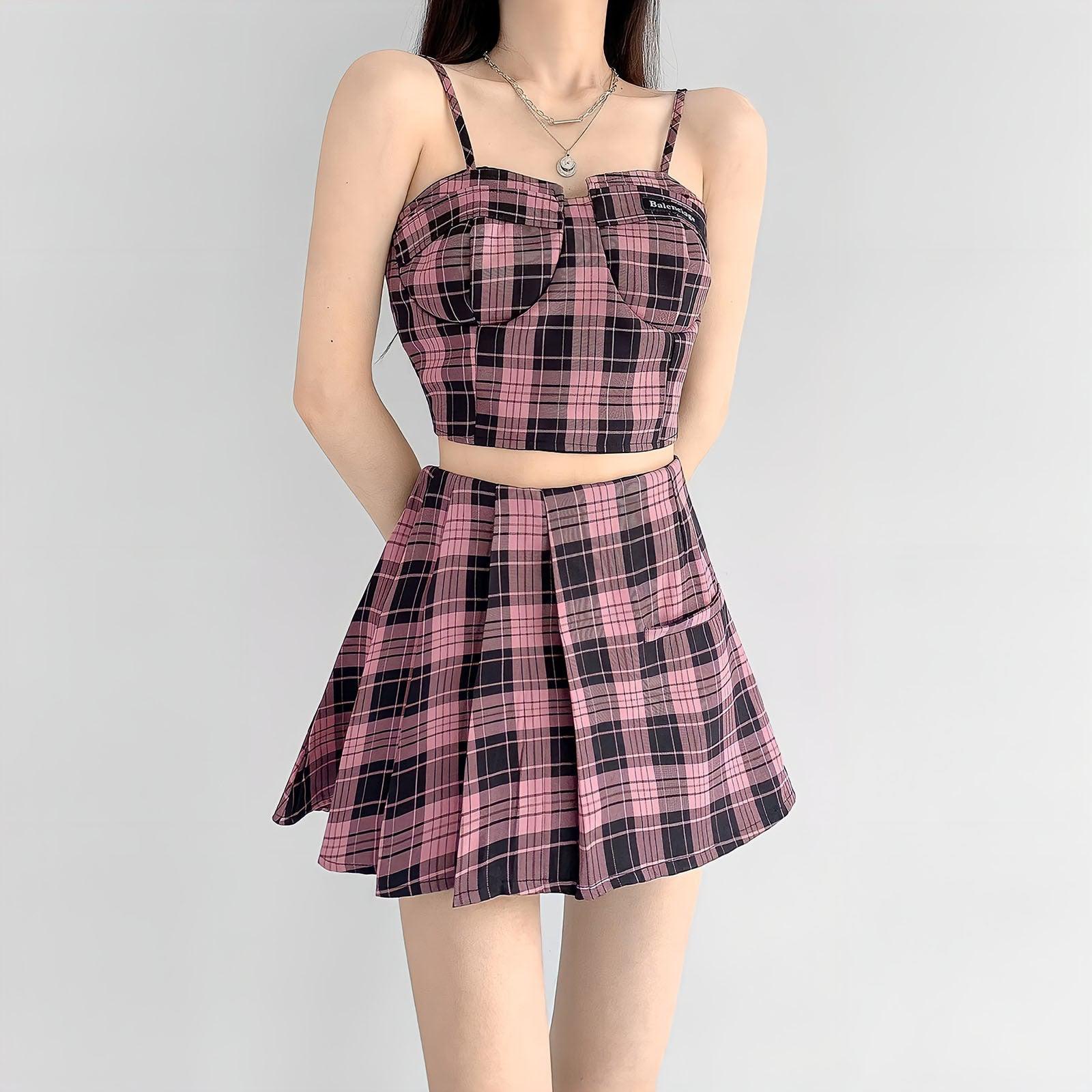Stylish Work Outfits, Outfit Summer Ideas Barbie Mini Skirt & Crop Top Two Piece Set