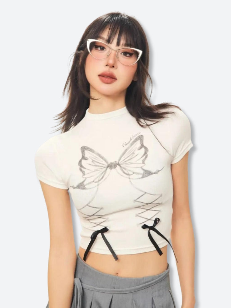 Stylish Work Outfits, Outfit Summer Ideas Butterfly Crop Top