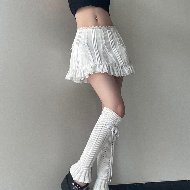 Stylish Work Outfits, Outfit Summer Ideas Coquette Frill Hem Mini Skirt