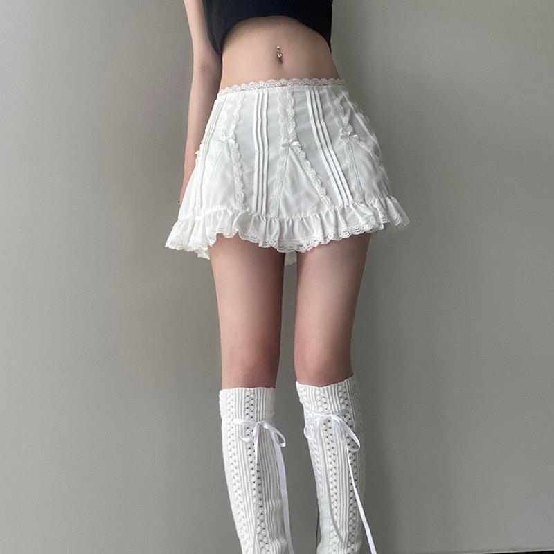 Stylish Work Outfits, Outfit Summer Ideas Coquette Frill Hem Mini Skirt
