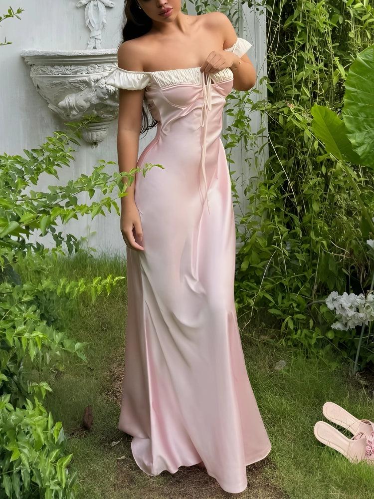 Stylish Work Outfits, Outfit Summer Ideas Coquette Princess Satin Maxi Dress